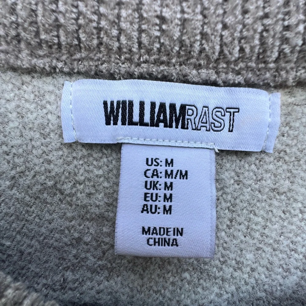 William Rast Taupe and Cream Cropped Animal Print Chenille Sweater Medium - Picture 5 of 8